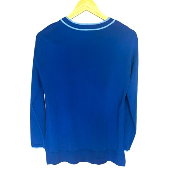 NEW Talbots Royal Blue Cardigan Sweater Size Medium V Neck Button Front - Picture 2 of 10